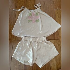 Sweet Sweet Honey Kids Cream Matching Set with Floral Design